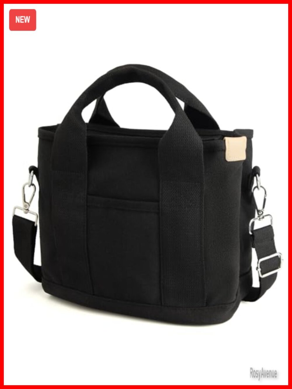 Canvas Mini Tote Bag Crossbody Adjustable Strap Multi Pocket Women's Handbag